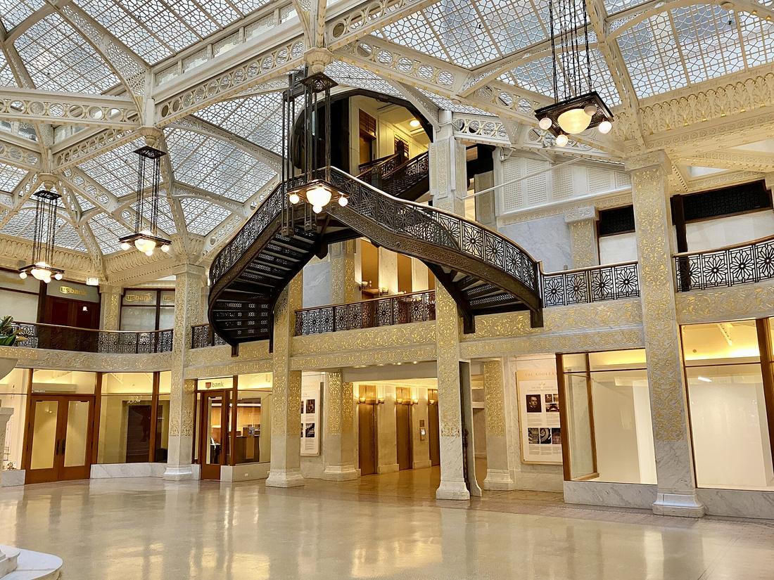 The light-filled atrium of Chicago's Rookery Building