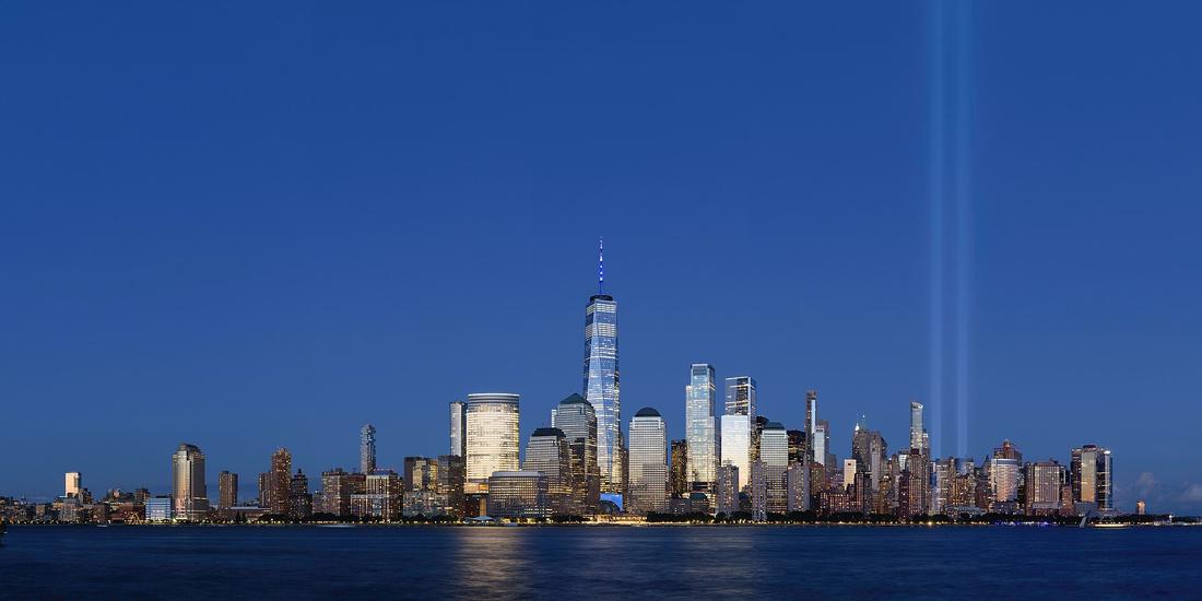 The Lower Manhattan skyline seen across the Hudson